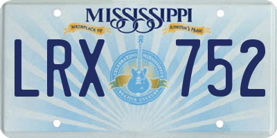 MS license plate LRX752