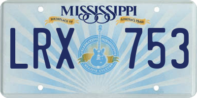 MS license plate LRX753