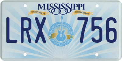 MS license plate LRX756