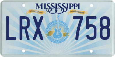 MS license plate LRX758