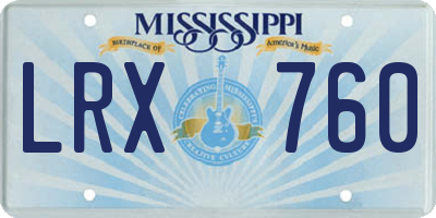 MS license plate LRX760