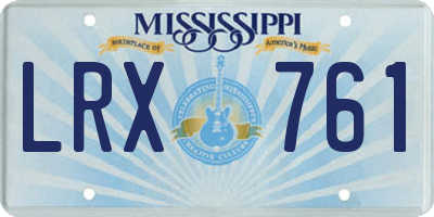 MS license plate LRX761