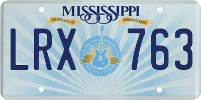 MS license plate LRX763