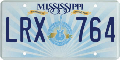 MS license plate LRX764
