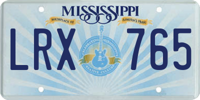 MS license plate LRX765