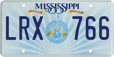 MS license plate LRX766