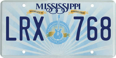 MS license plate LRX768