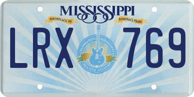 MS license plate LRX769