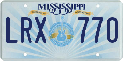 MS license plate LRX770