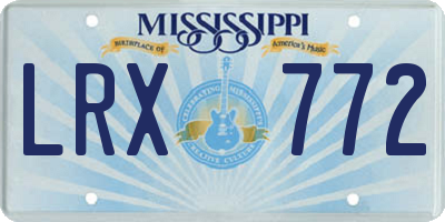 MS license plate LRX772