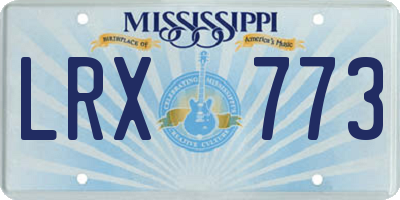 MS license plate LRX773