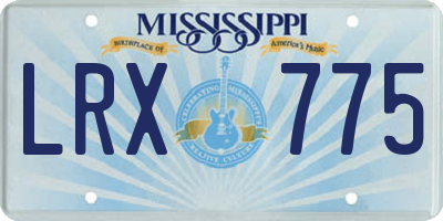 MS license plate LRX775