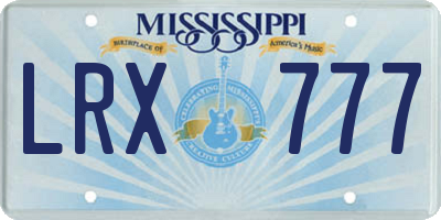 MS license plate LRX777