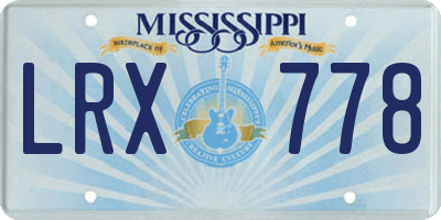 MS license plate LRX778