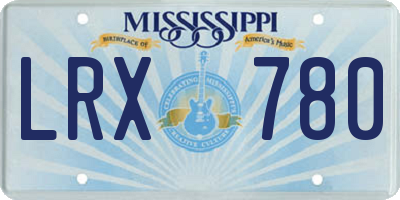 MS license plate LRX780