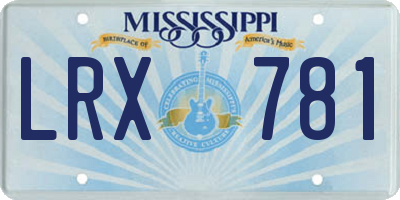 MS license plate LRX781
