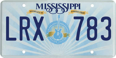 MS license plate LRX783