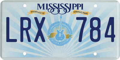 MS license plate LRX784