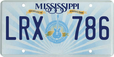 MS license plate LRX786
