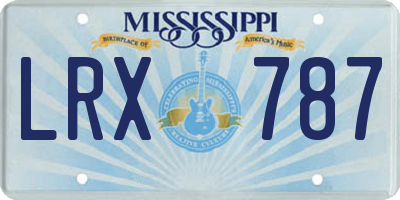 MS license plate LRX787