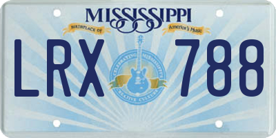 MS license plate LRX788