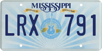 MS license plate LRX791