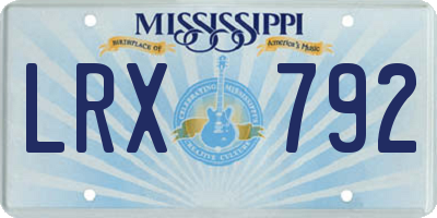 MS license plate LRX792