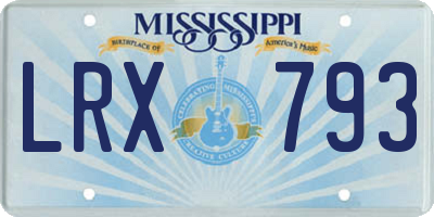 MS license plate LRX793