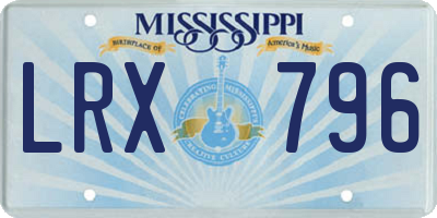 MS license plate LRX796