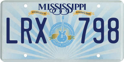 MS license plate LRX798