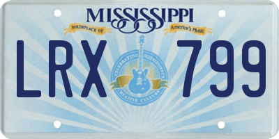 MS license plate LRX799