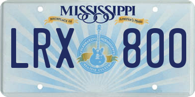 MS license plate LRX800