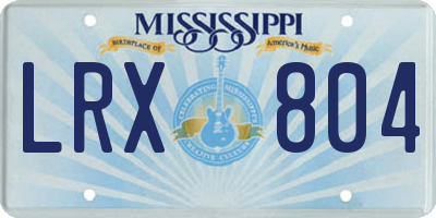 MS license plate LRX804