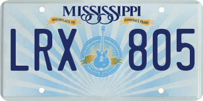 MS license plate LRX805