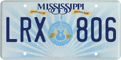 MS license plate LRX806