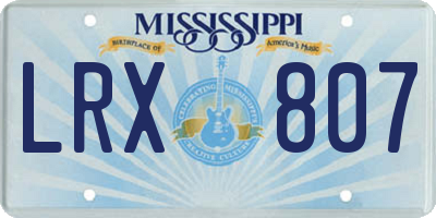 MS license plate LRX807