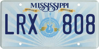 MS license plate LRX808