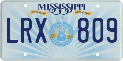 MS license plate LRX809
