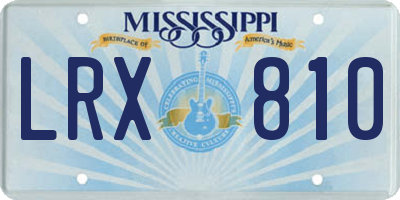 MS license plate LRX810
