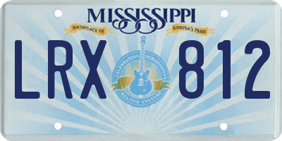 MS license plate LRX812