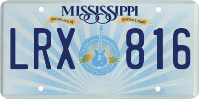 MS license plate LRX816