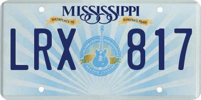 MS license plate LRX817