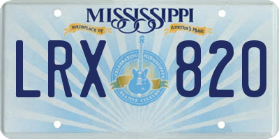MS license plate LRX820