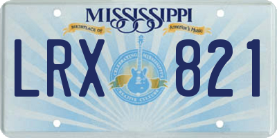 MS license plate LRX821