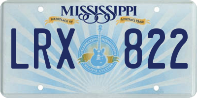 MS license plate LRX822