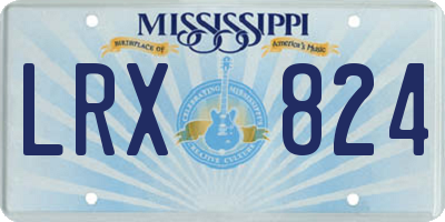 MS license plate LRX824