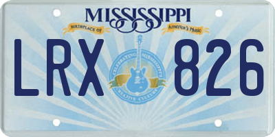 MS license plate LRX826