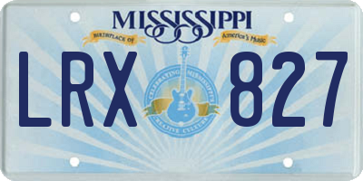 MS license plate LRX827