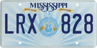 MS license plate LRX828