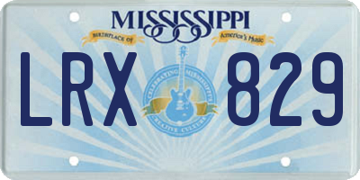 MS license plate LRX829